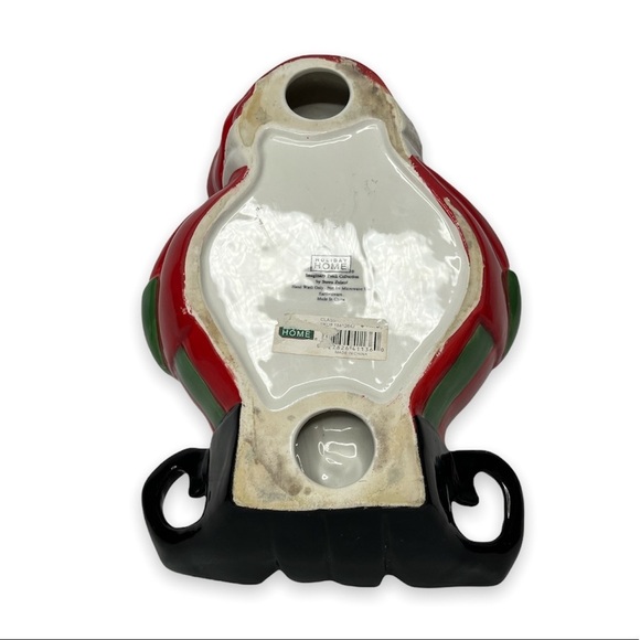 Holiday Home Earthware Hand Painted Santa Claus 11” Candy Dish Serving Platter - Picture 6 of 10